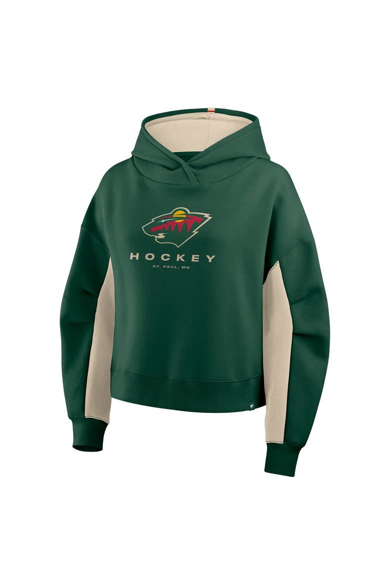 Women's Fanatics Green Minnesota Wild Back Check Boxy Hoodie, Alternate, color, Green