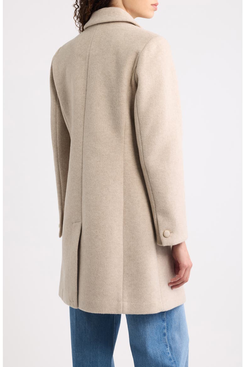 Notched Lapel Reefer Coat, Alternate, color, OATMEAL