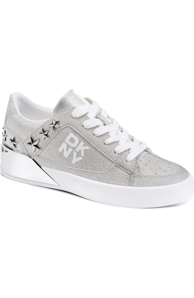DKNY Manserra Embellished Platform Sneaker, Main, color, Silver