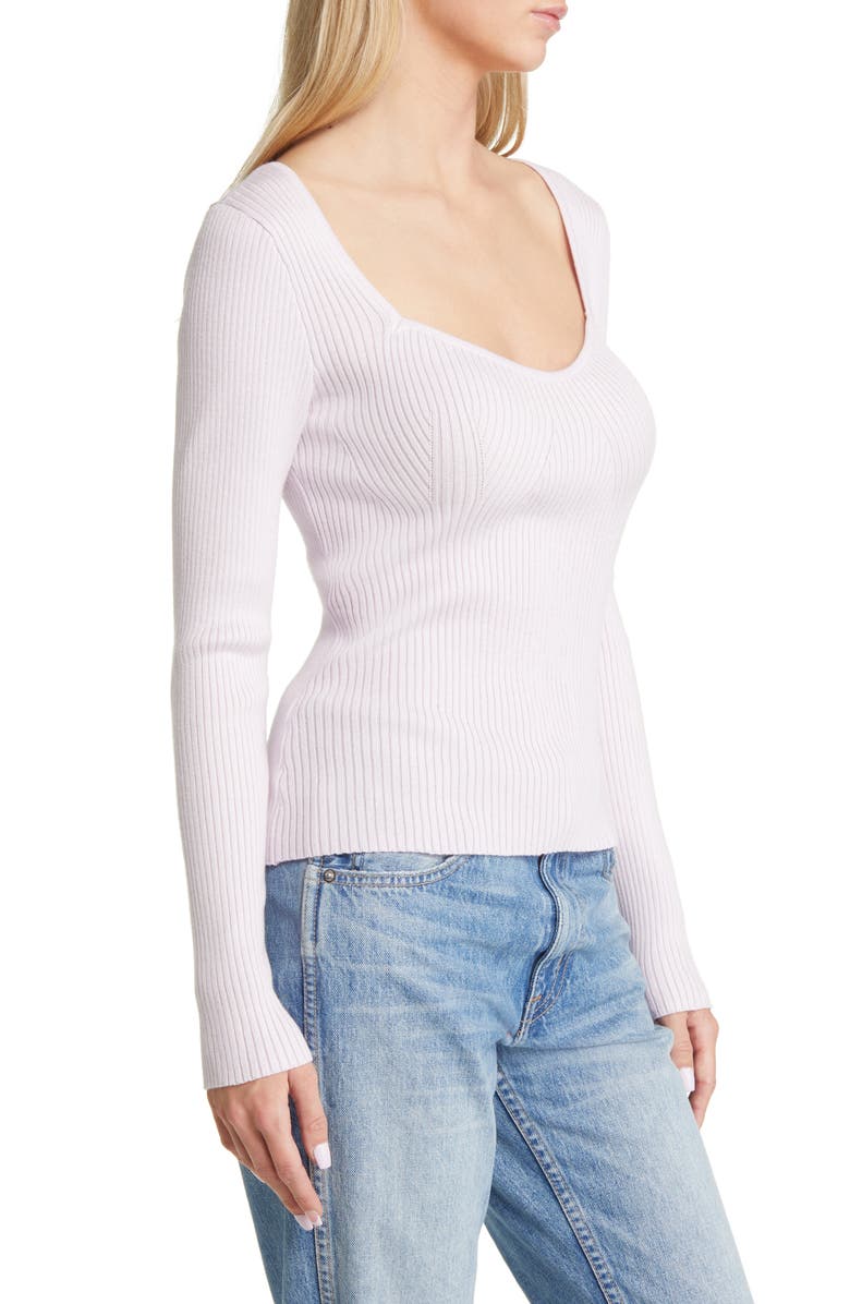 VERO MODA Willow Sweetheart Neck Rib Sweater, Alternate, color, 