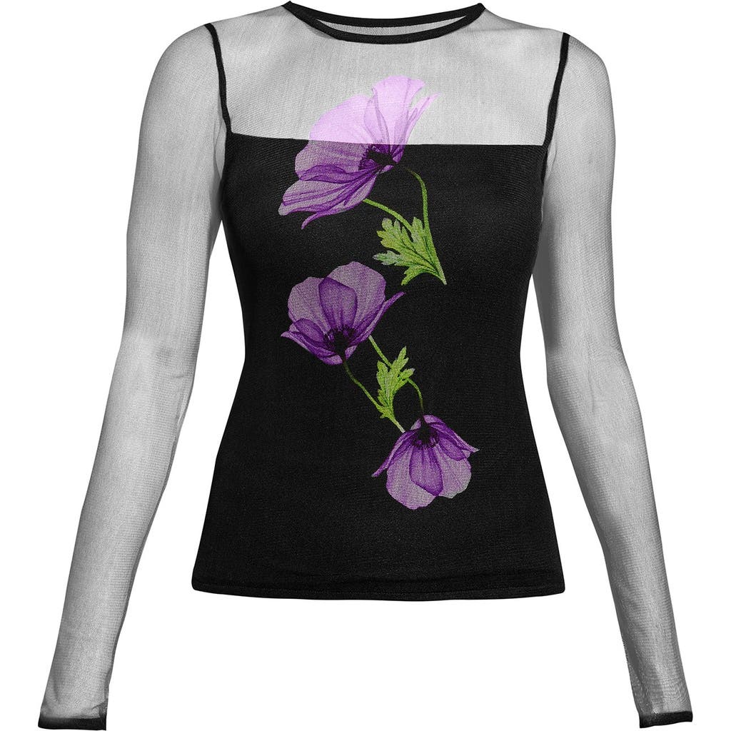 As By Df Christa Floral Long-sleeve Top In Black