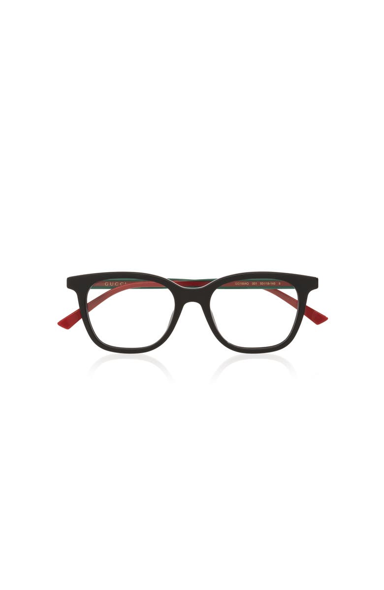 Gucci 50mm Rectangle optical glasses, Alternate, color, Black
