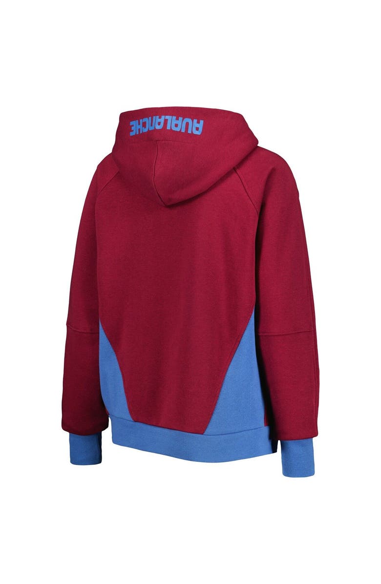 STARTER Women's Starter Burgundy Colorado Avalanche Wishbone Half-Zip Hoodie, Alternate, color, Burgundy