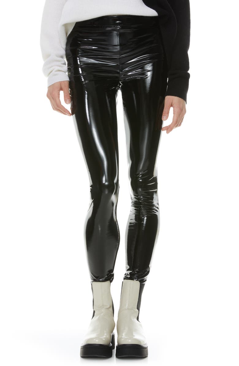 Alice + Olivia Maddox Faux Patent Leather Legging, Main, color, 
