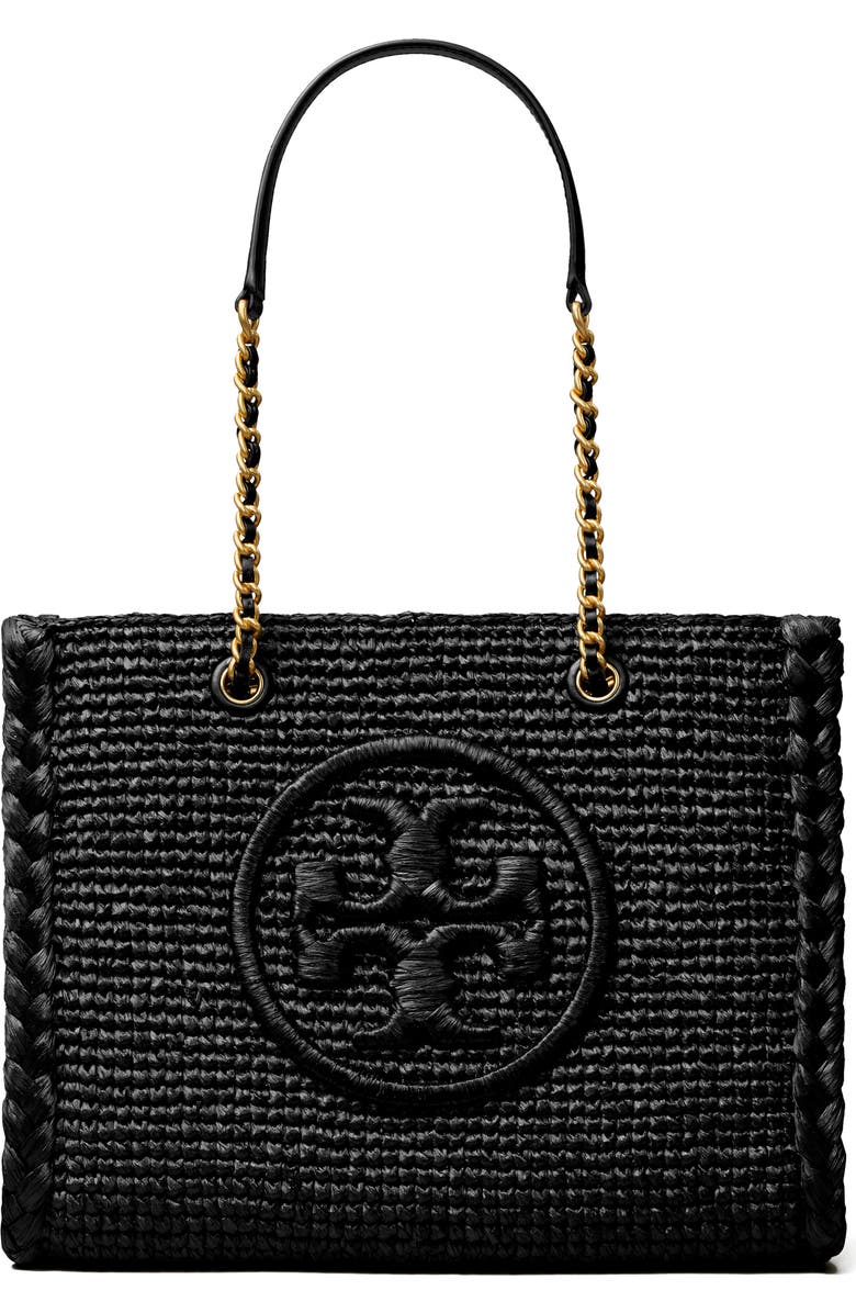 Tory Burch Small Ella Raffia Mélange Chain Tote, Main, color,
