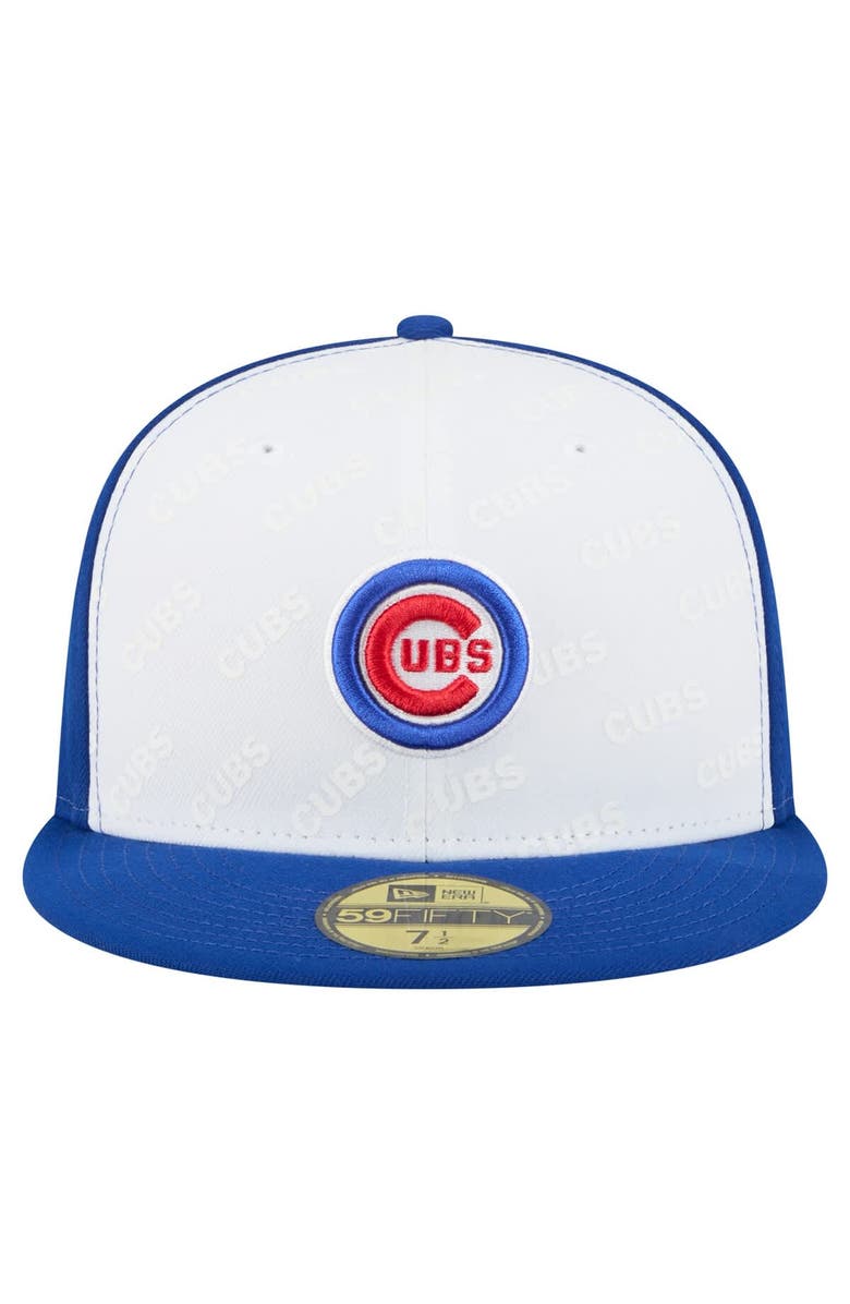 New Era Men's New Era White/Royal Chicago Cubs Repeat 59FIFTY Fitted Hat, Alternate, color, White