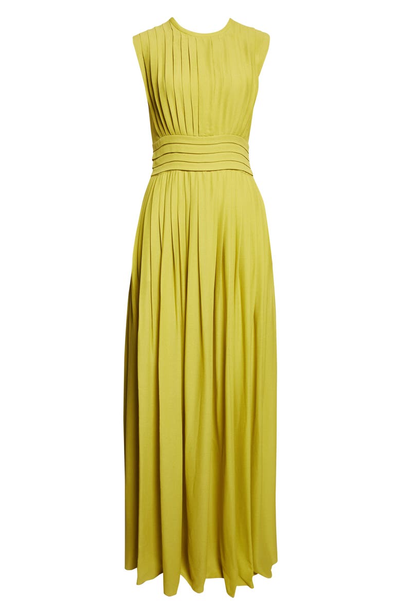 Giambattista Valli Pleated Sleeveless Dress, Alternate, color, Green