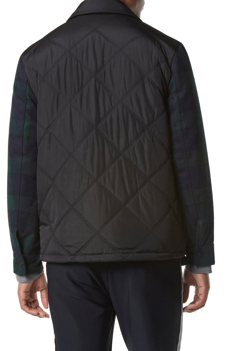 Marc New York Gosper Water Resistant Shirt Jacket, Alternate, color, Plaid Blk/ Grn