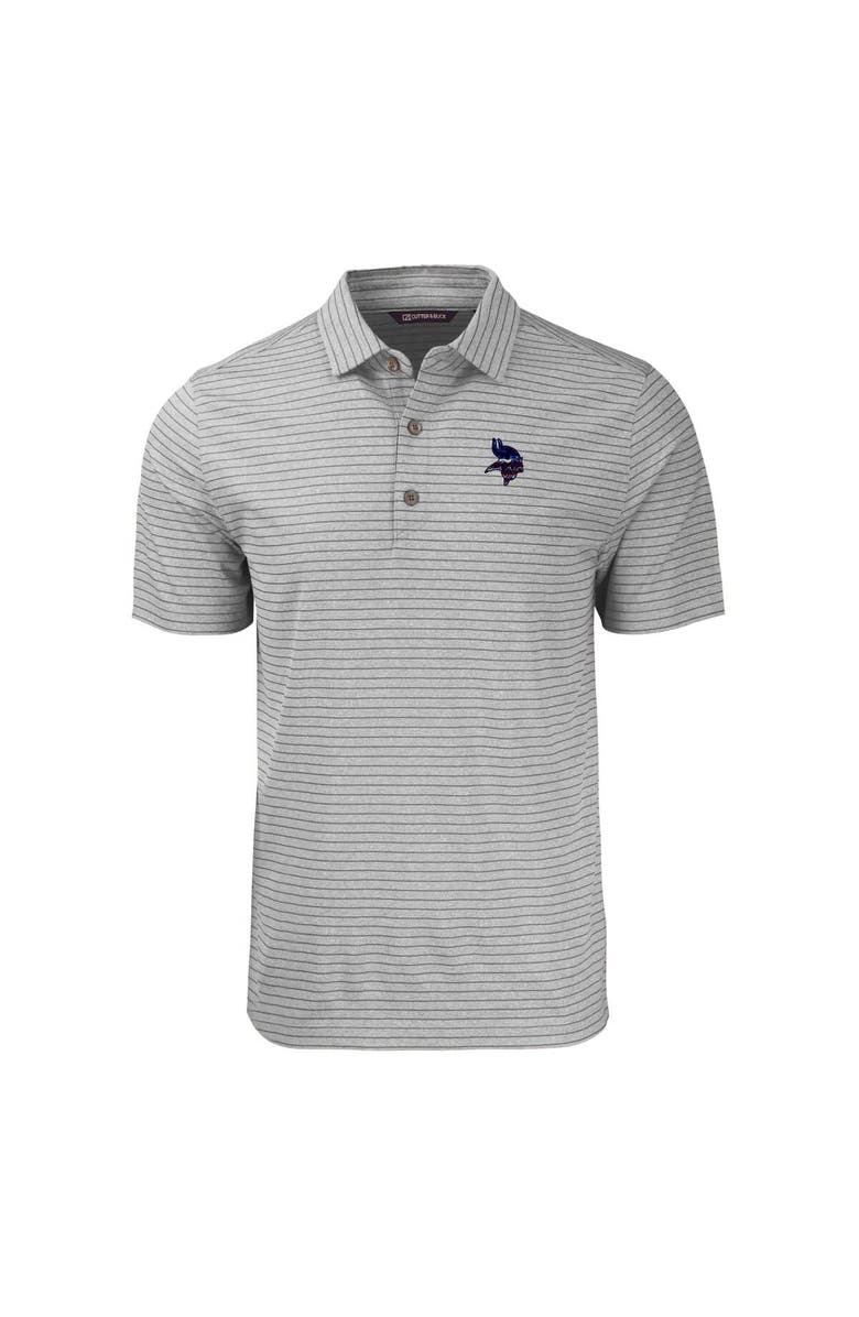 Cutter & Buck Men's Cutter & Buck Heather Gray Minnesota Vikings  Americana Forge Eco Heather Stripe Stretch Recycled Polo, Alternate, color, 