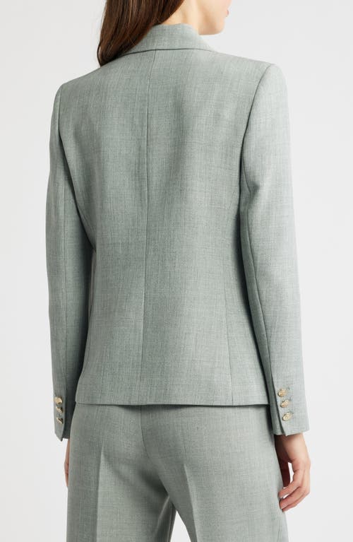 Tahari Asl Melangé Stretch Crepe Blazer In Eucalyptus