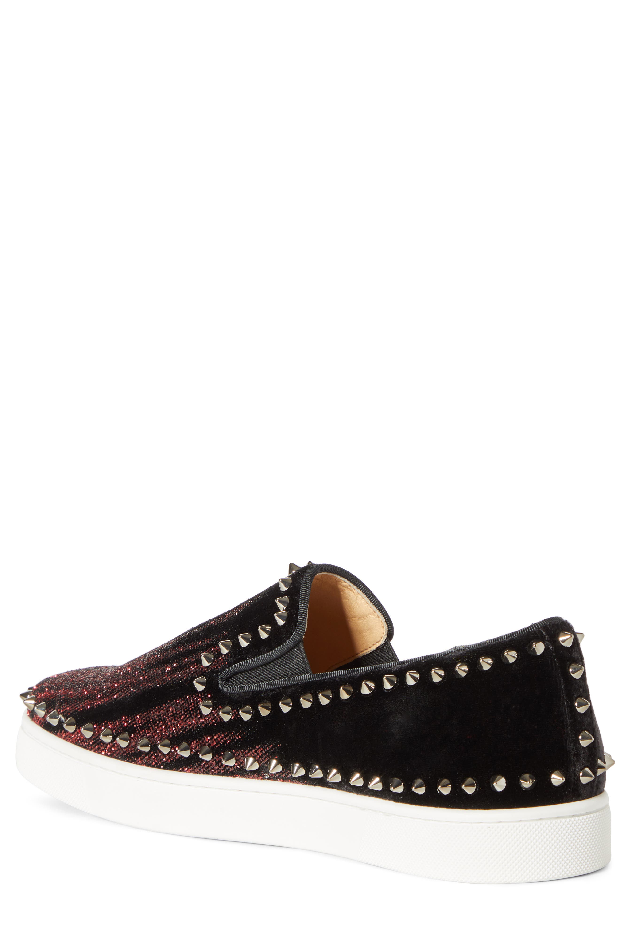 Christian Louboutin Pik Boat Spike Slip-On Sneaker, Alternate, color, 