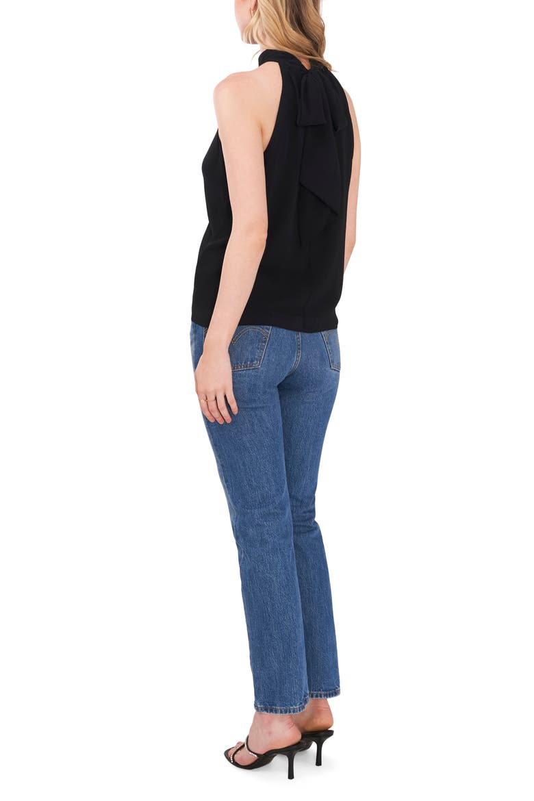 Gathered Halter Neck Top, Alternate, color, RICH BLACK