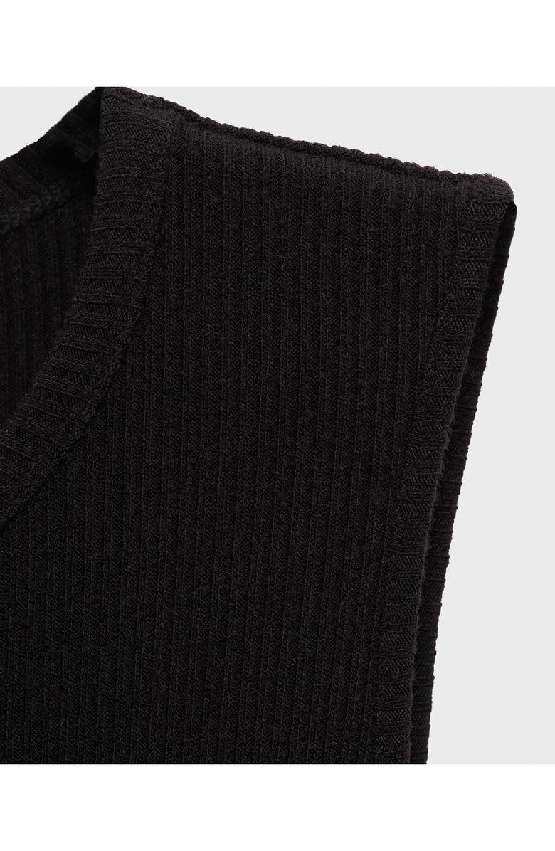 MANGO TEEN Single Sleeve Ribbed Minidress, Alternate, color, Black