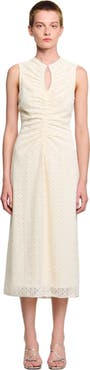 SANDRO Lace Keyhole Maxi Dress