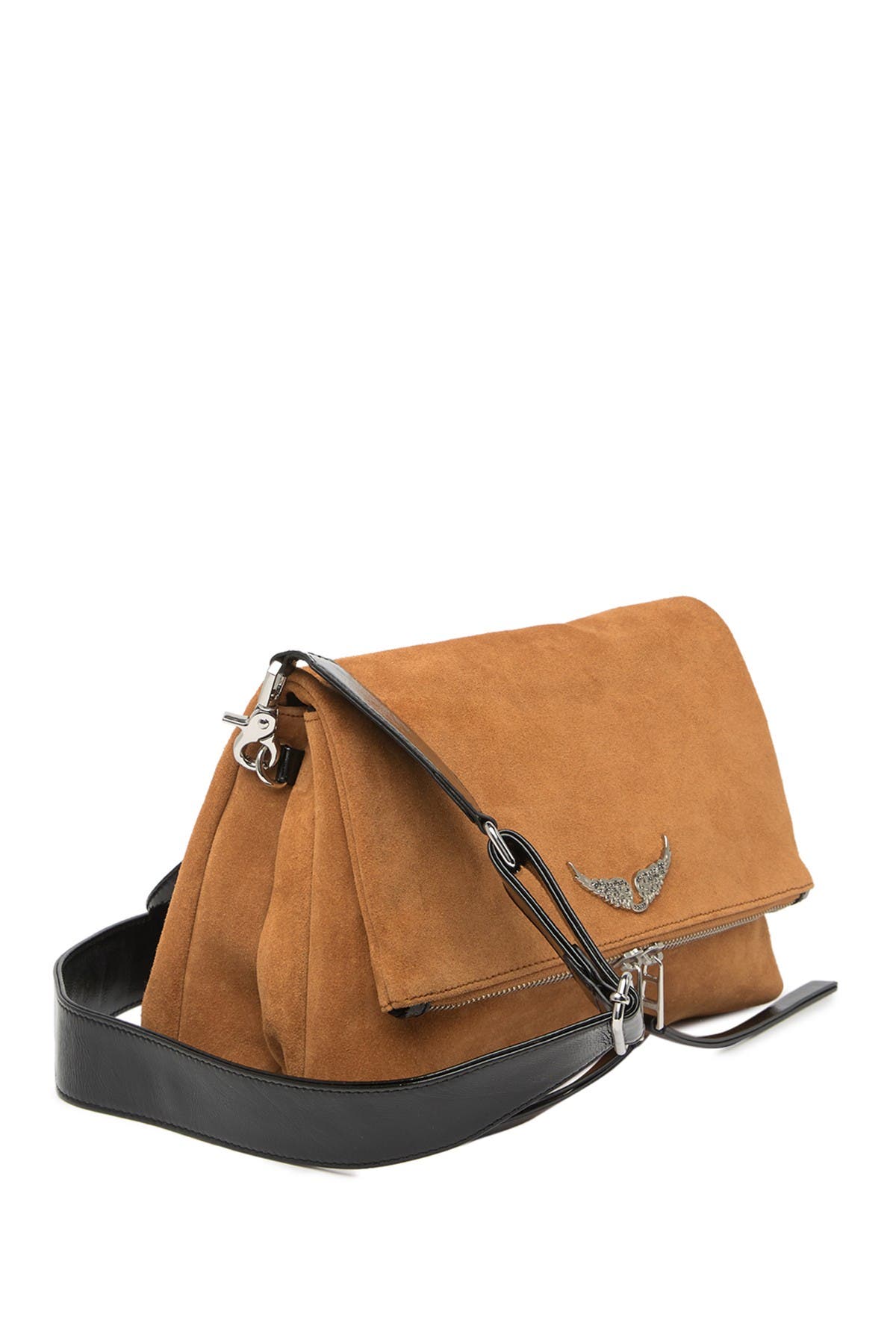 Zadig & Voltaire Rocky Suede Shoulder Bag, Alternate, color, 