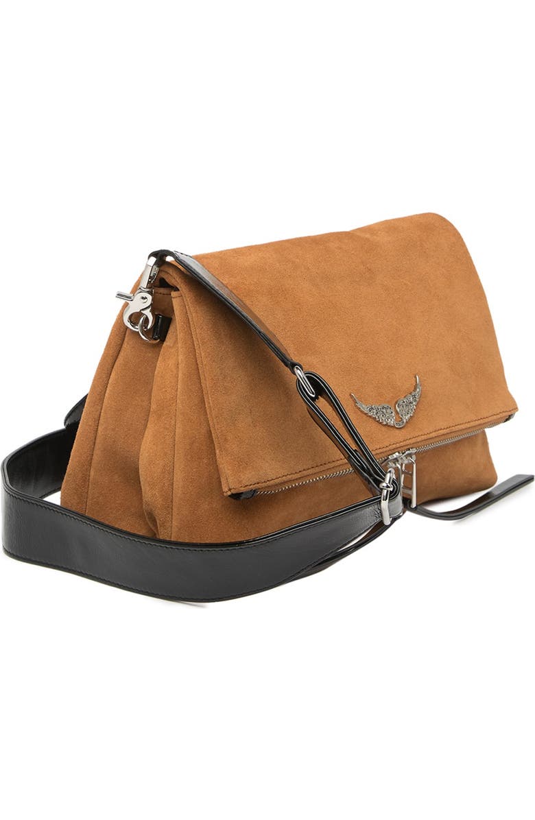 Zadig & Voltaire Rocky Suede Shoulder Bag, Alternate, color,