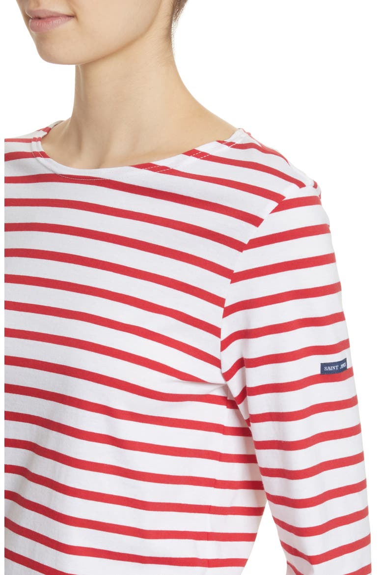 MINQUIERS MODERN - Breton Striped Shirt, Alternate, color, WHITE/ RED