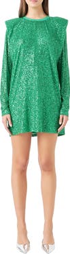 Endless Rose Sequin Long Sleeve Shift Minidress