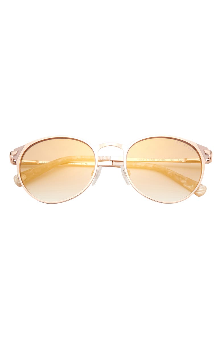 Ted Baker London 53mm Round Sunglasses, Main, color, Rose Gold