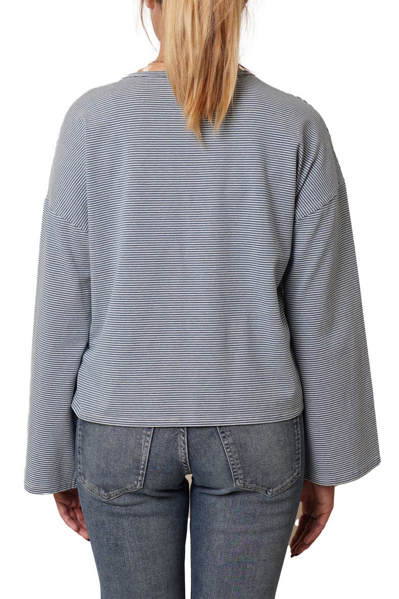 Crewneck Drop Shoulder Top, Alternate, color, LIGHT DENIM