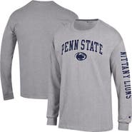 Champion Men's Champion Heather Gray Penn State Nittany Lions Arch Over Logo 2-Hit Long Sleeve T-Shirt
