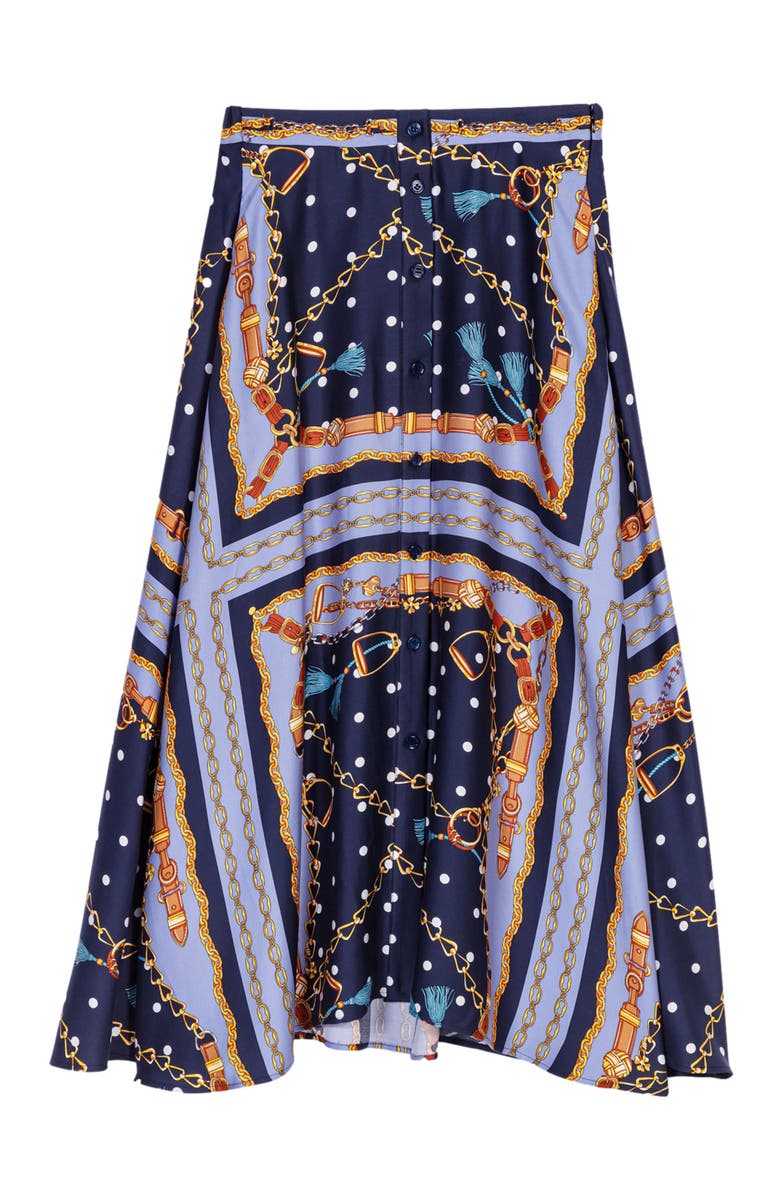 maje Satin-effect patterned short skirt, Alternate, color, 