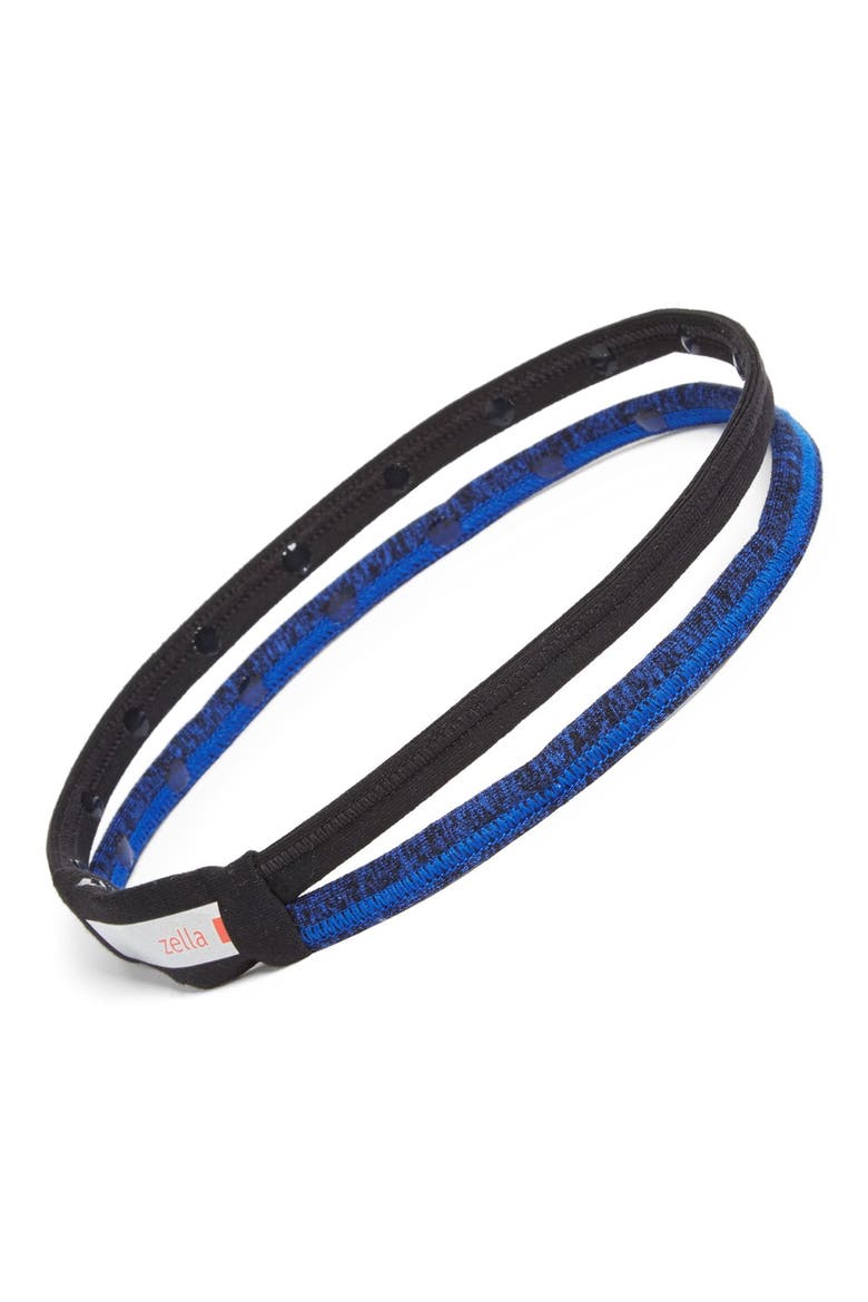 'Double the Fun' Colorblock Headband, Main, color, BLACK/ BLUE VIVID