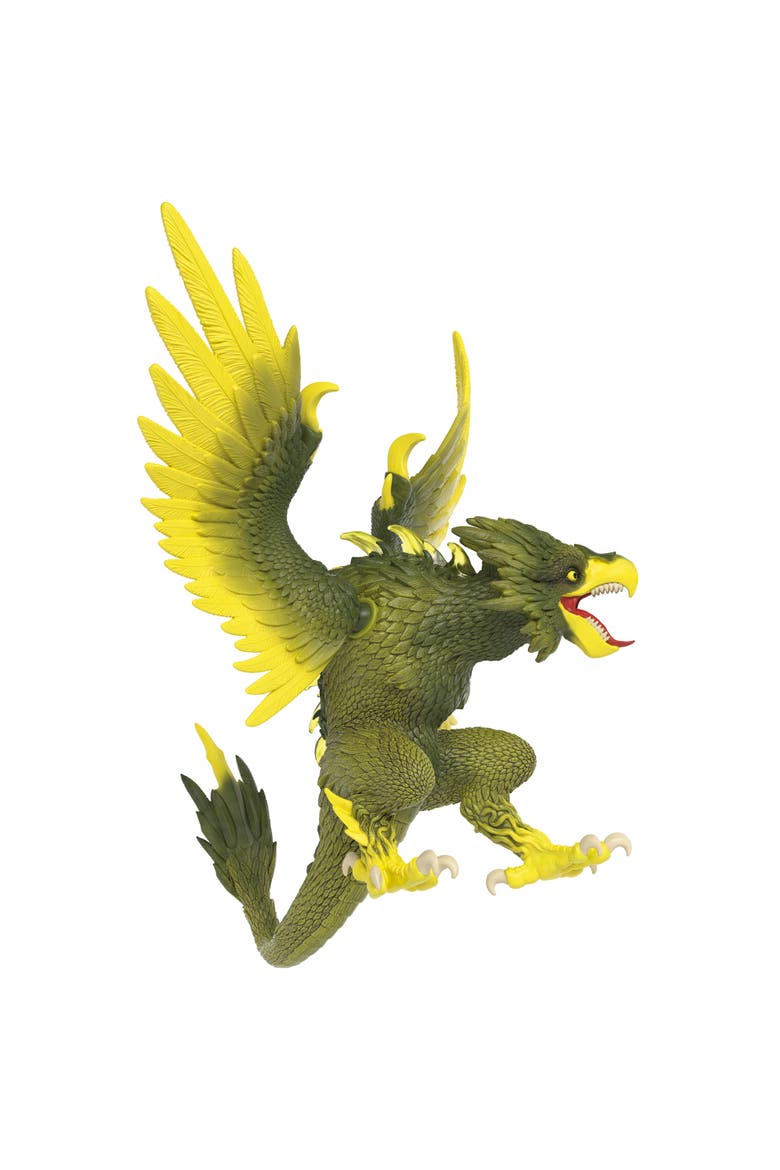 Eldrador Creatures, Jungle Raptor, 6 Inch Green & Yellow Bird Of Prey, Alternate, color, Multicolored