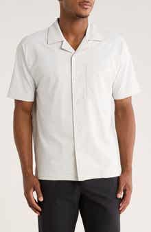 New Balance Seersucker Short Sleeve Button-Up Shirt
