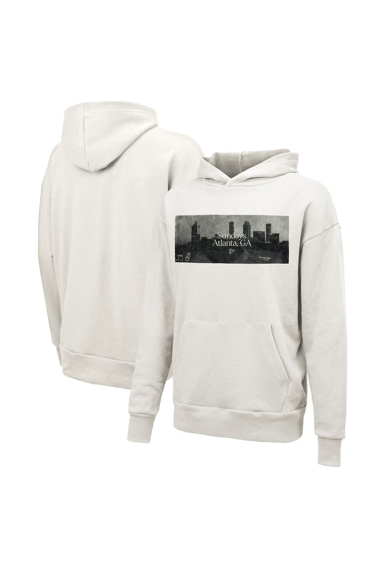 Unisex Majestic Threads  White Atlanta Falcons Sundays Skyline Pullover Hoodie, Main, color, White