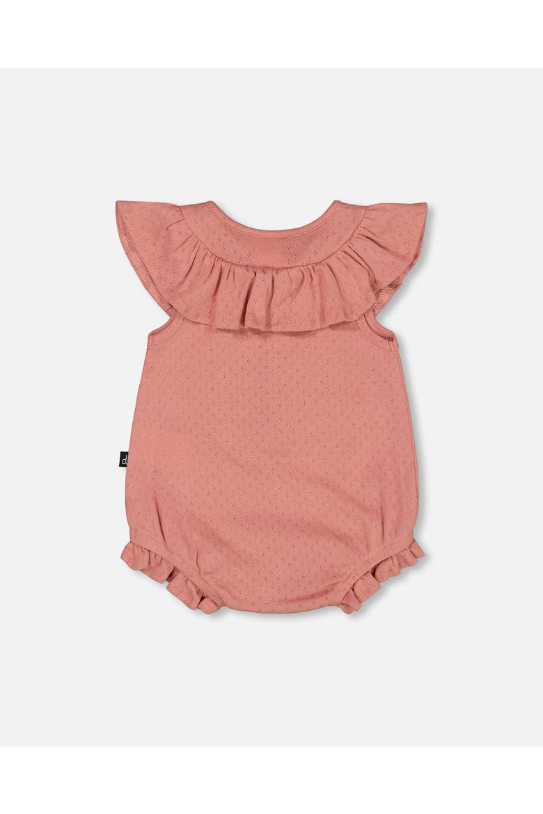 Baby Girl's Organic Cotton Pointelle Knit Romper Old Rose, Alternate, color, Old Rose