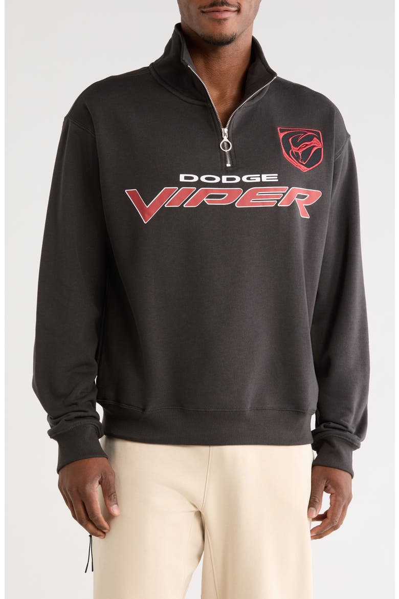 Dodge Viper Half Zip Sweatshirt, Main, color, GREY