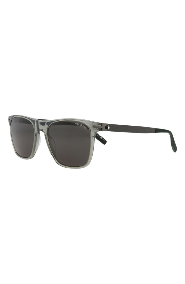Montblanc 55mm Square Sunglasses, Alternate, color, Grey Green Smoke