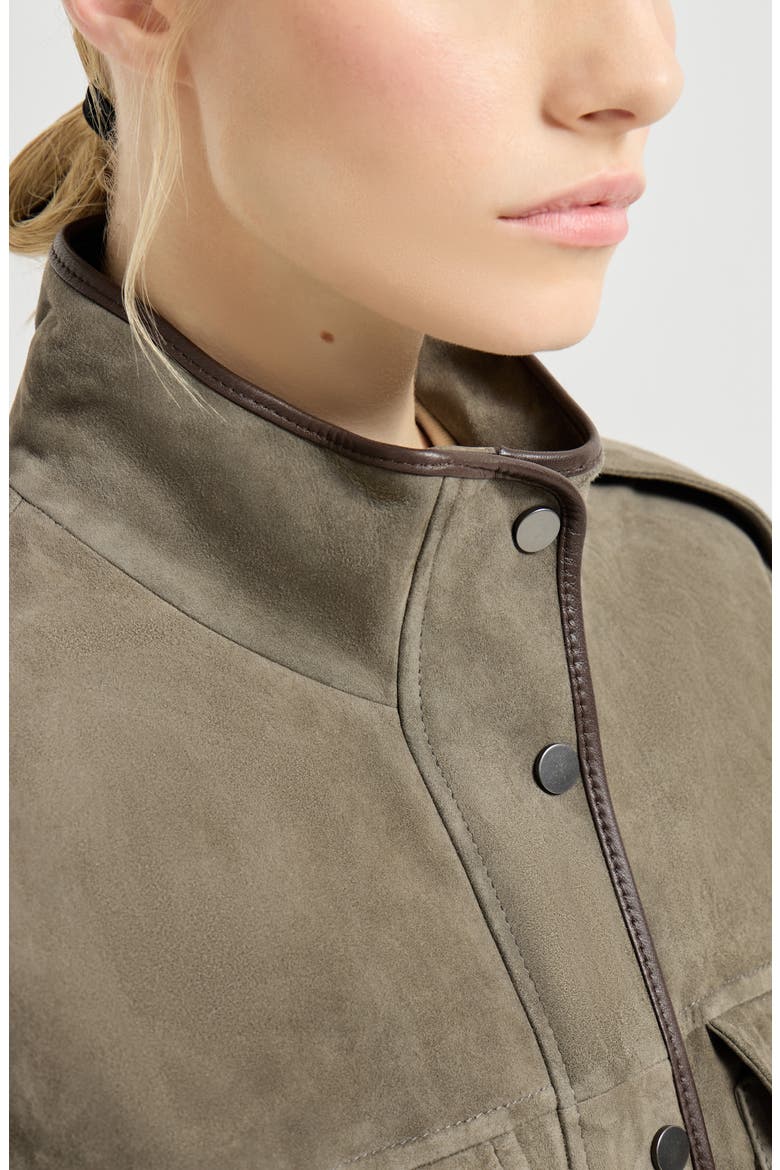 Couture suede outerwear, Alternate, color, Green