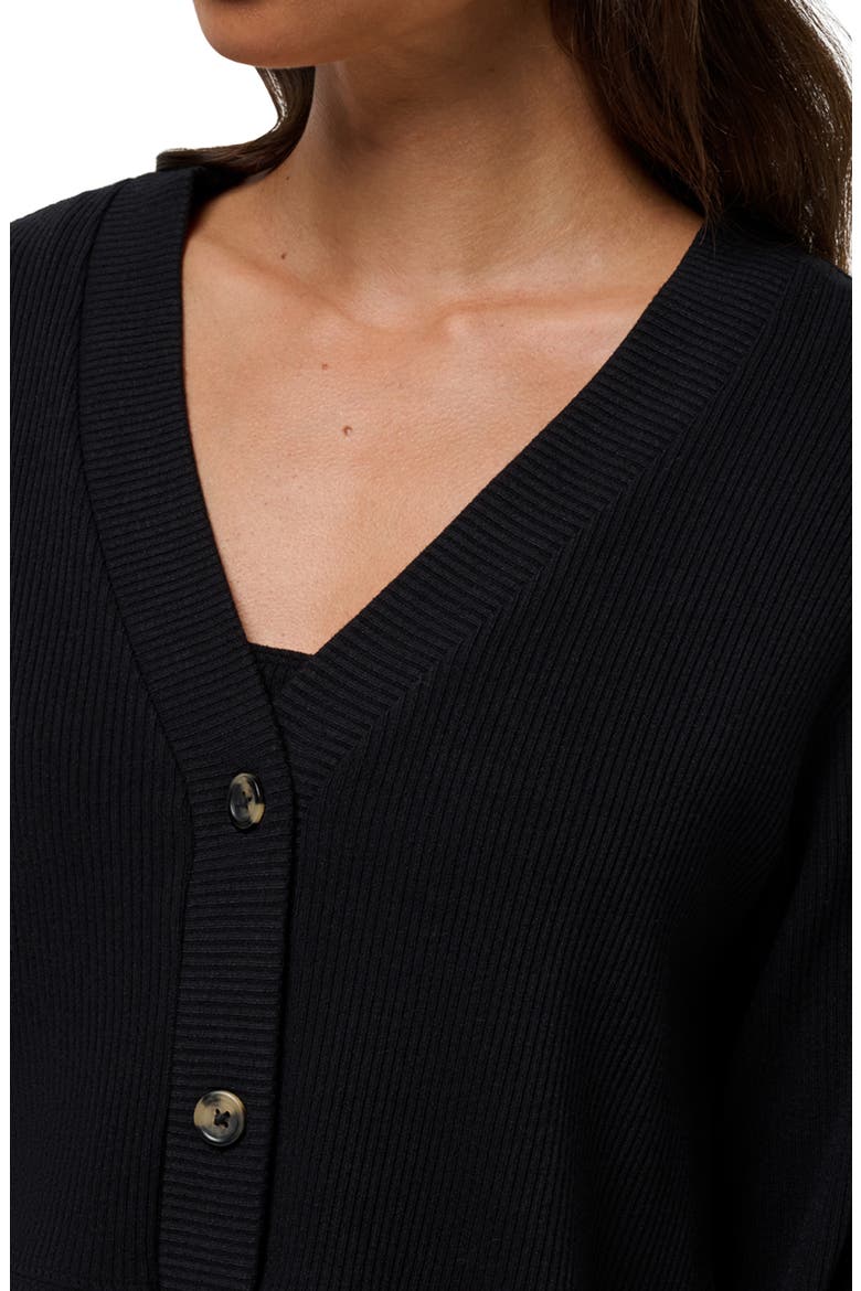 Evening Retreat Rib Cardigan, Alternate, color, BLACK