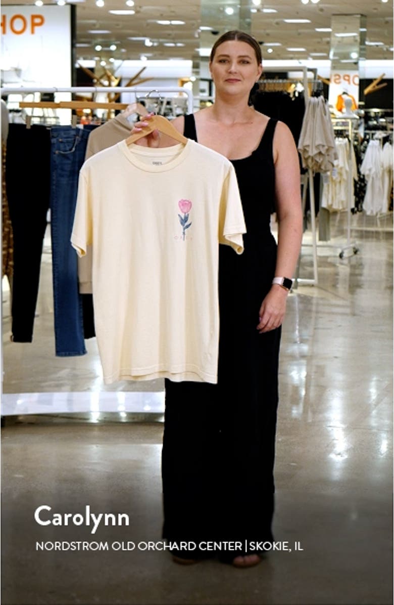 Barb Wire Flower Organic Cotton Graphic T-Shirt, sales video thumbnail