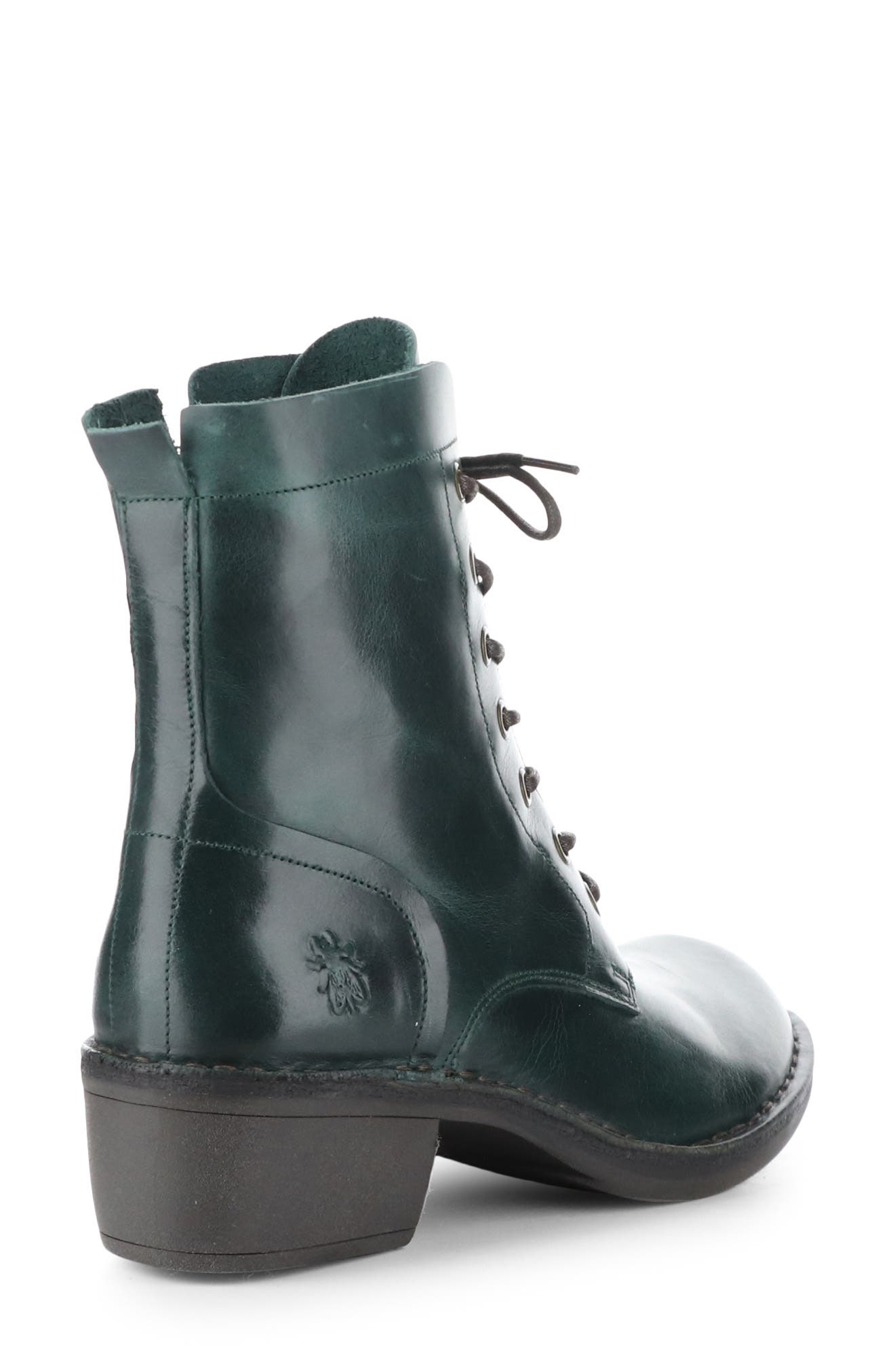 Milu Lace-Up Leather Boot, Alternate, color, PETROL RUG
