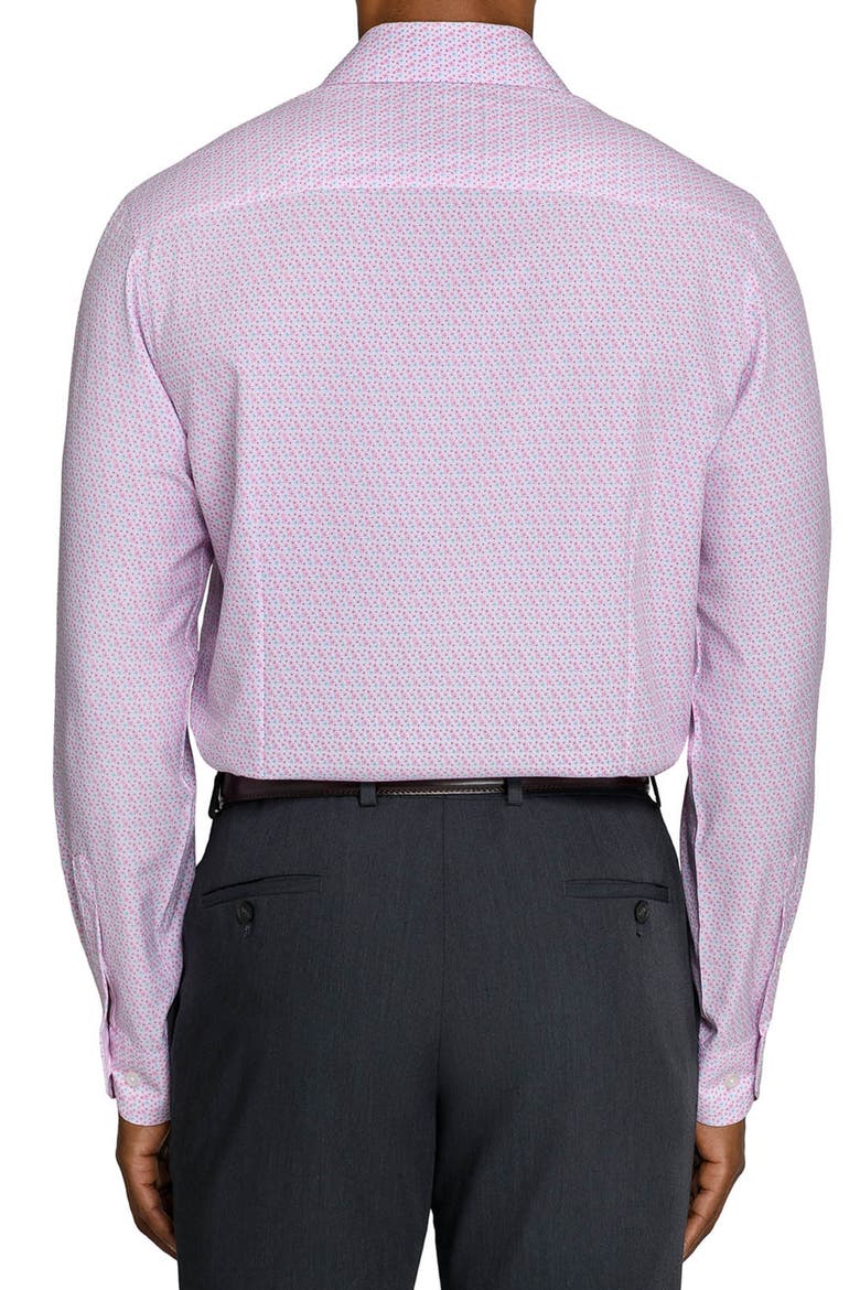 Faint Floral Performance Dress Shirt, Alternate, color, WHITE/ PINK