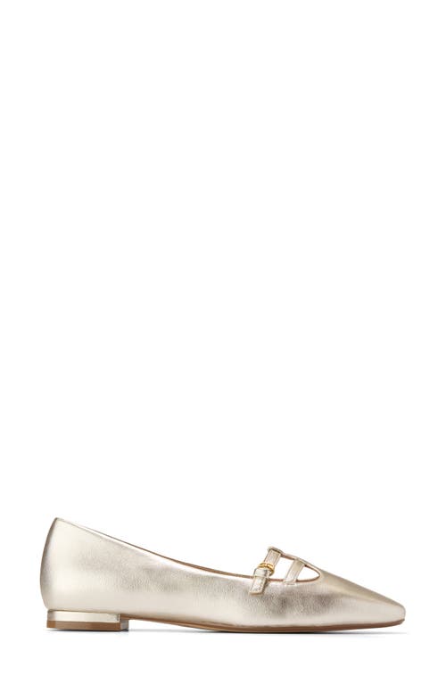 Cole Haan Bridig T-strap Ballet Flat In Soft Gold