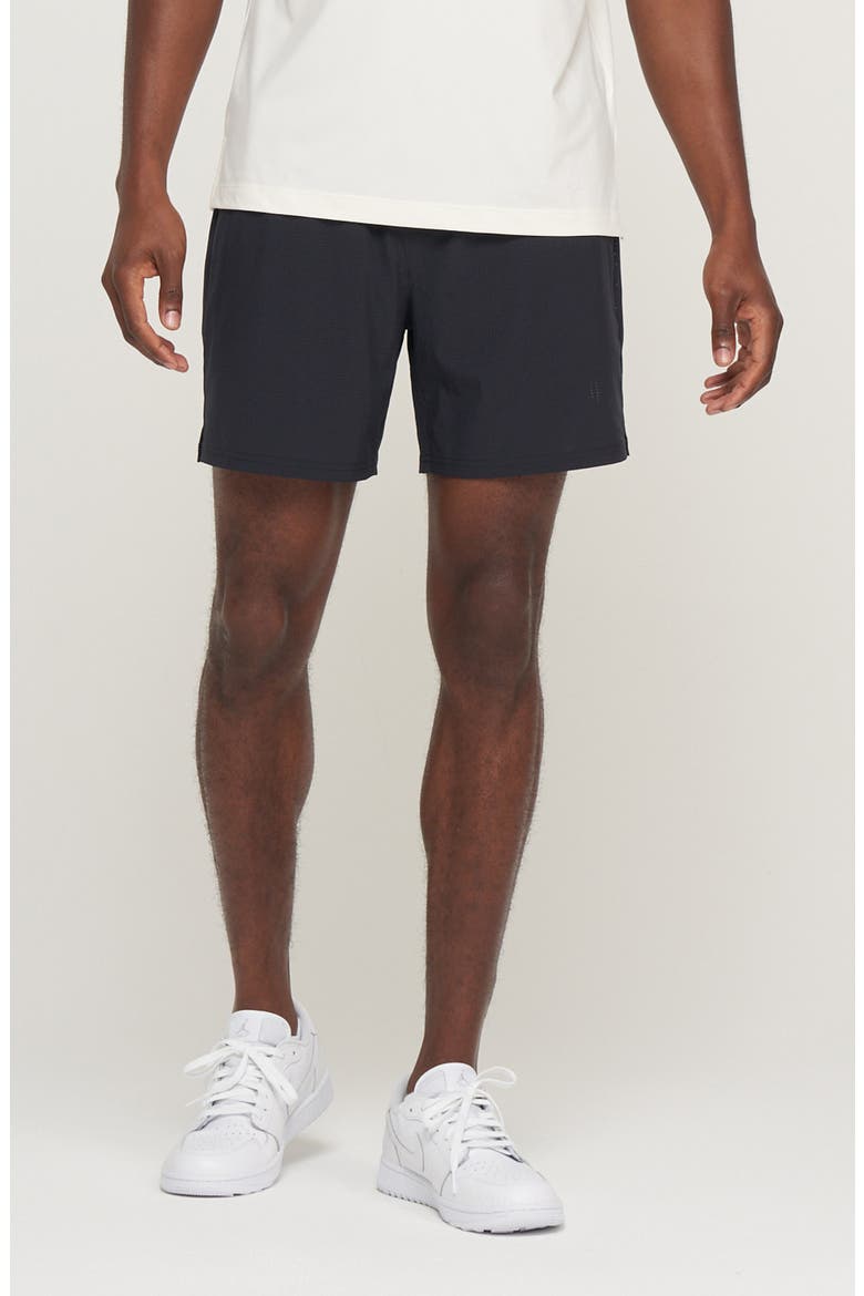 Range 6-Inch Layered Golf Shorts, Main, color, BLACK