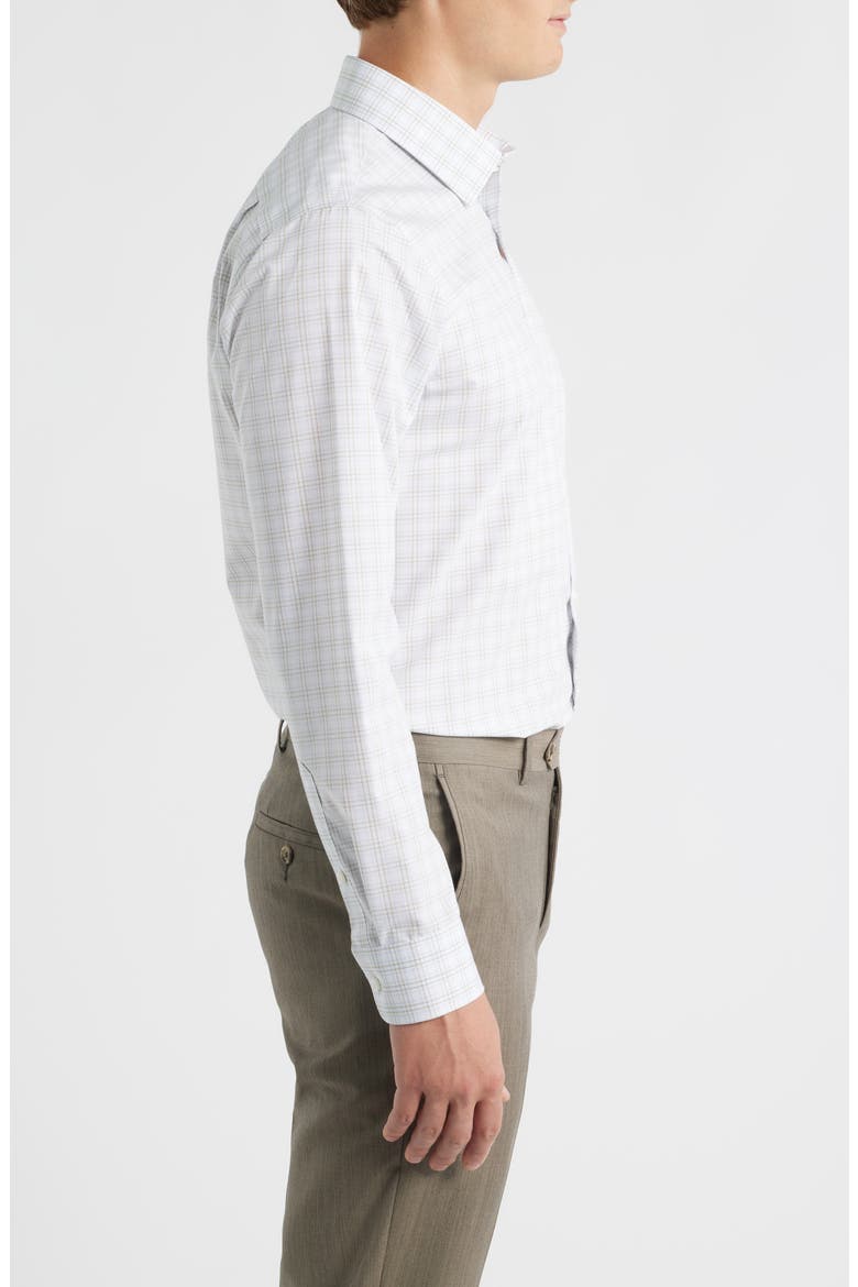Trim Fit Check Non Iron Cotton Dress Shirt, Alternate, color, LIGHT BLUE RAMOS PLAID
