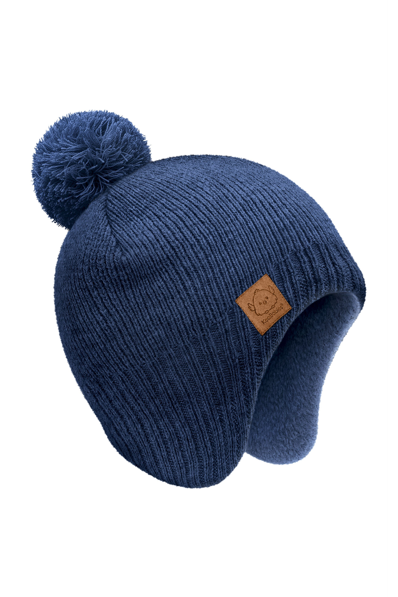 Muff Knitted Beanie, Main, color, Navy