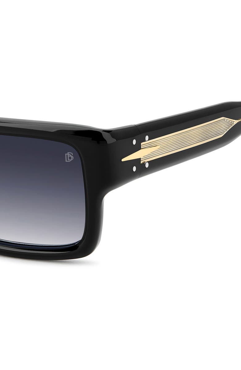 David Beckham Eyewear 53mm Rectangular Sunglasses, Alternate, color, Black Gold/ Dk Blue Sf