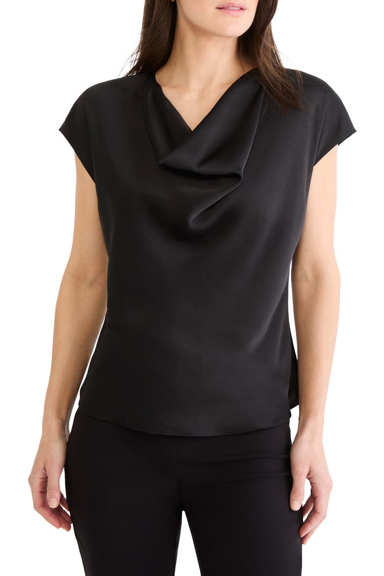 Day Gloss Drape Neck Top, Main, color, BLACK ONYX