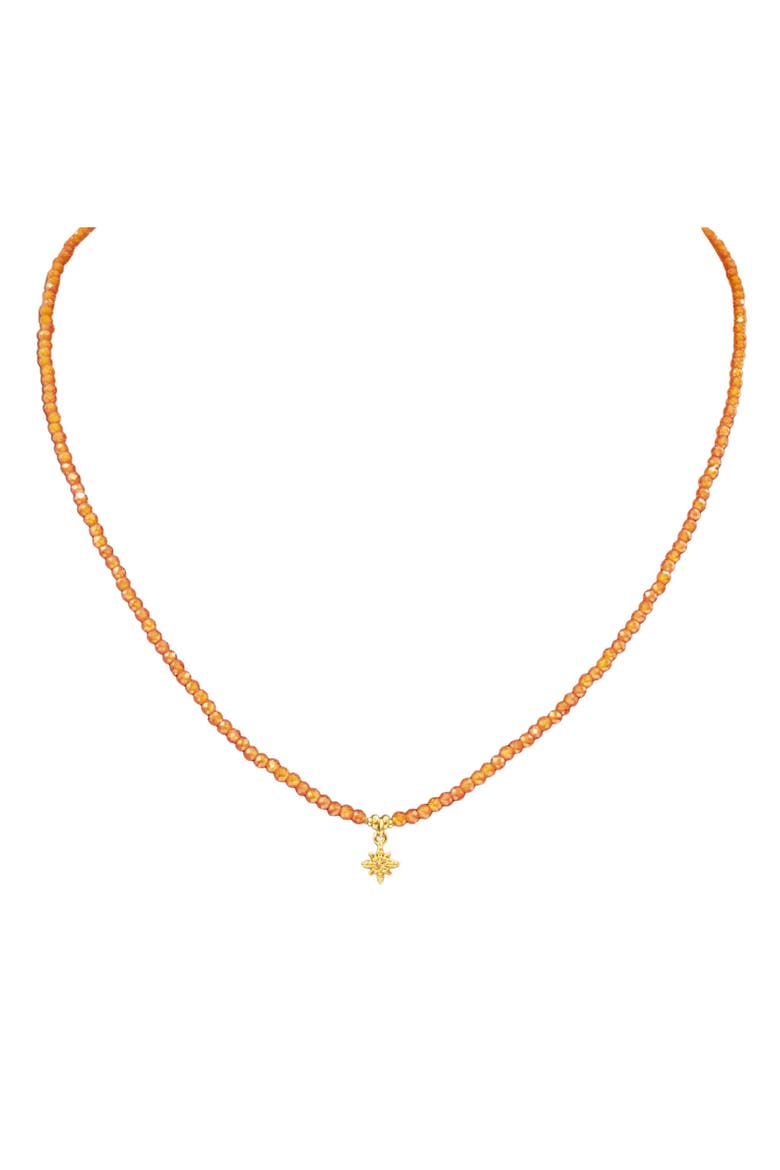 Orange Moissanite Star Necklace, Alternate, color, orange