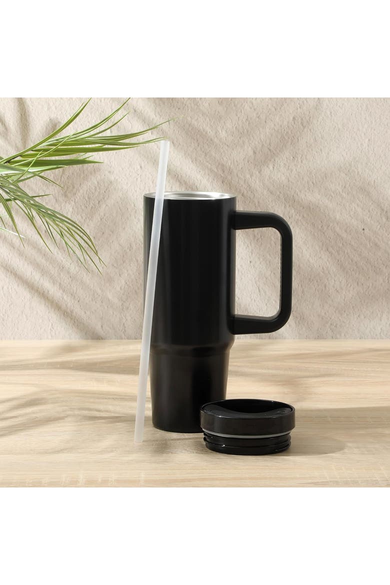 29oz Stainless Steel Thermal Tumbler with Handle, Alternate, color, Black