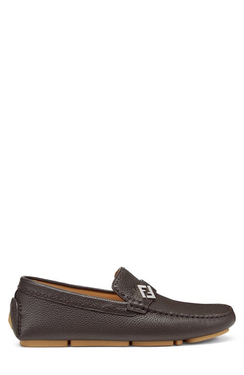 Fendi Ff-detail Leather Loafers In Brown