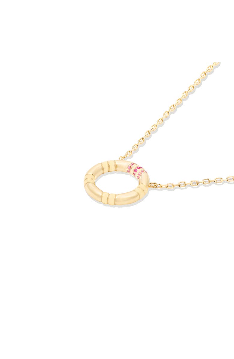 Campbell + Charlotte Crew Small Circle Pendant Necklace - Pink Sapphire & Diamond, Alternate, color, Diamond, Sapphire- Gold