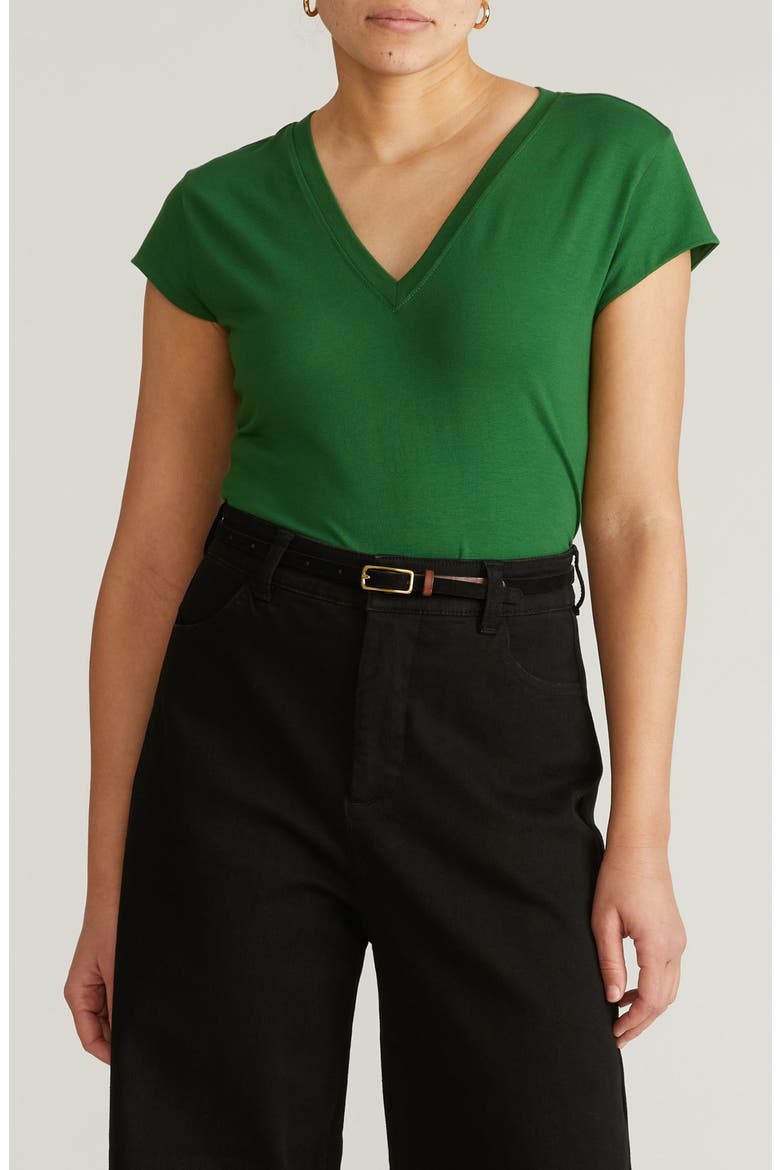 Ashley V-Neck T-Shirt, Main, color, GREEN PARK