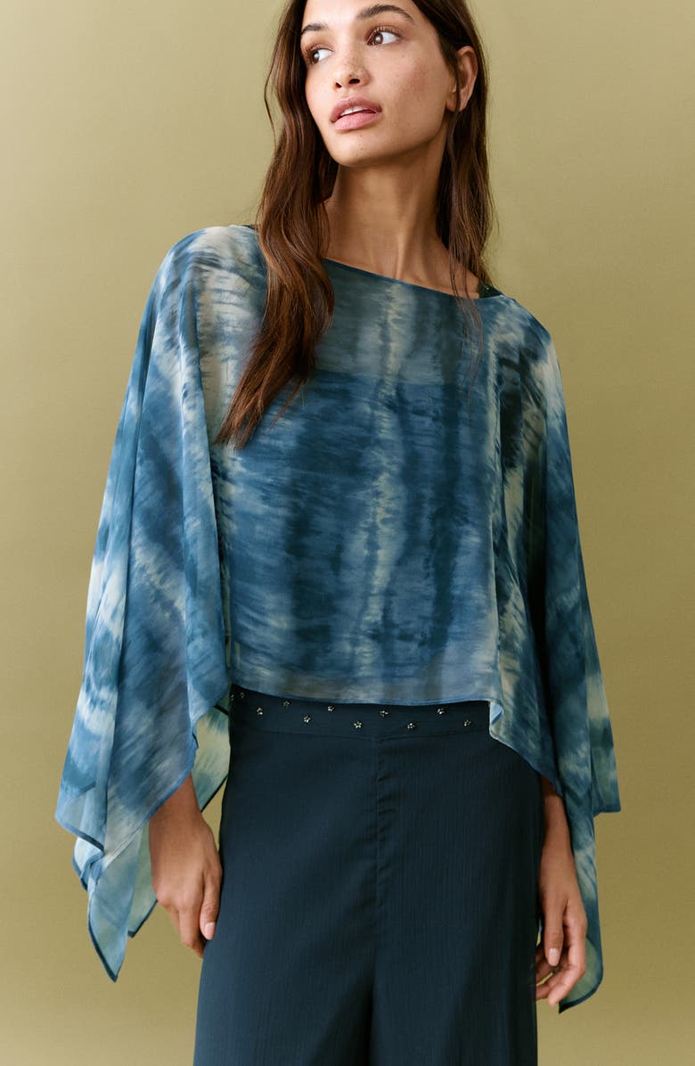 MANGO TEEN Tie Dye Cape Top, Alternate, color,